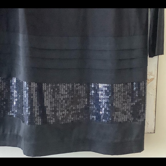 DKNY Black Sequin bottom dress size L - Picture 2 of 12